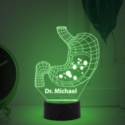 Customized with Name 3D Illusion Stomach Led Lamp Gift for Gastroenterologist Doctor